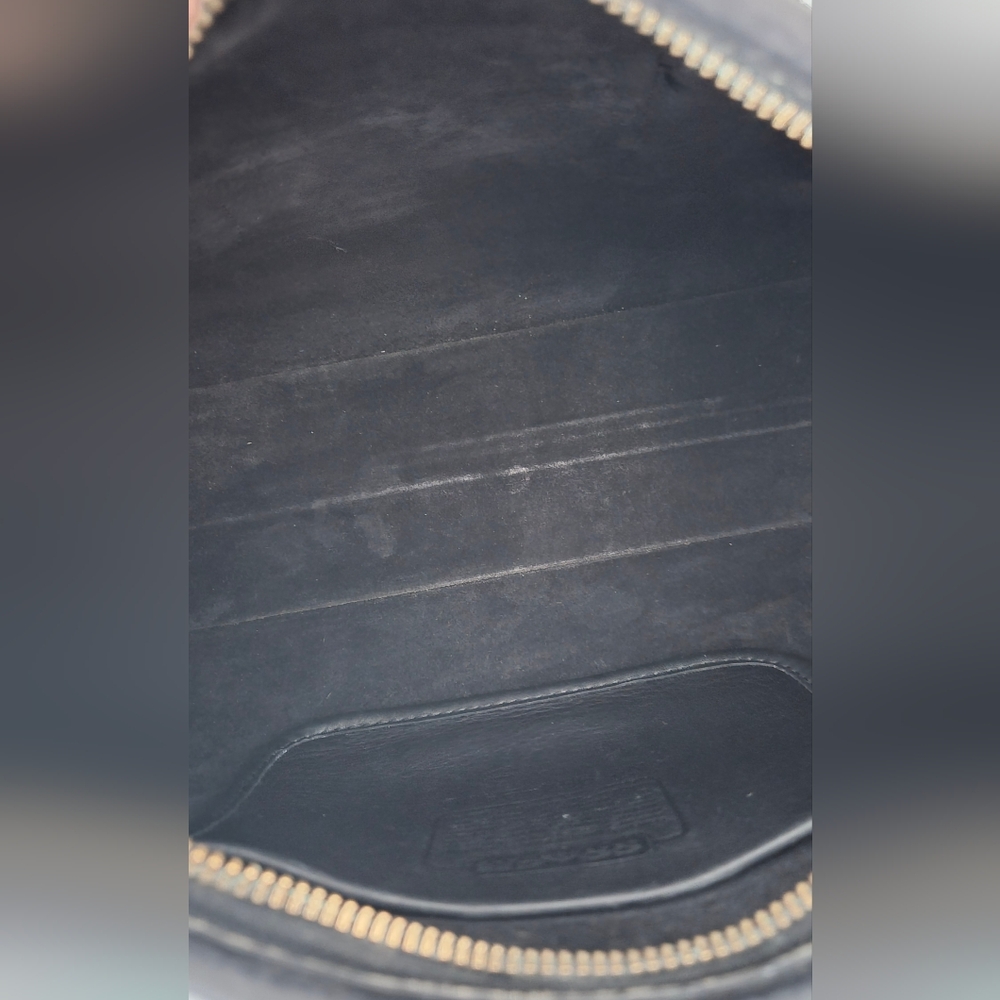 Vintage 80s Coach Madison Leather Satchel Crossbody Bag Black + Dust Bag - Picture 10 of 16